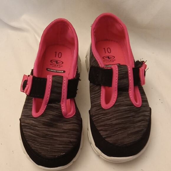 Athletic Works Girls Size 10 Shoes - Pink and Black - Picture 1 of 6